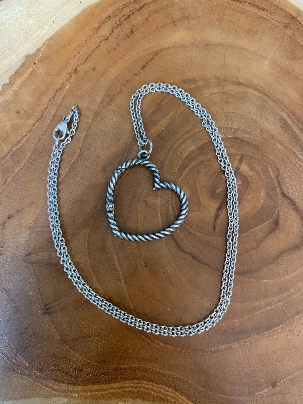 James Avery Changeable Heart Charm Necklace, 18", Sterling Silver